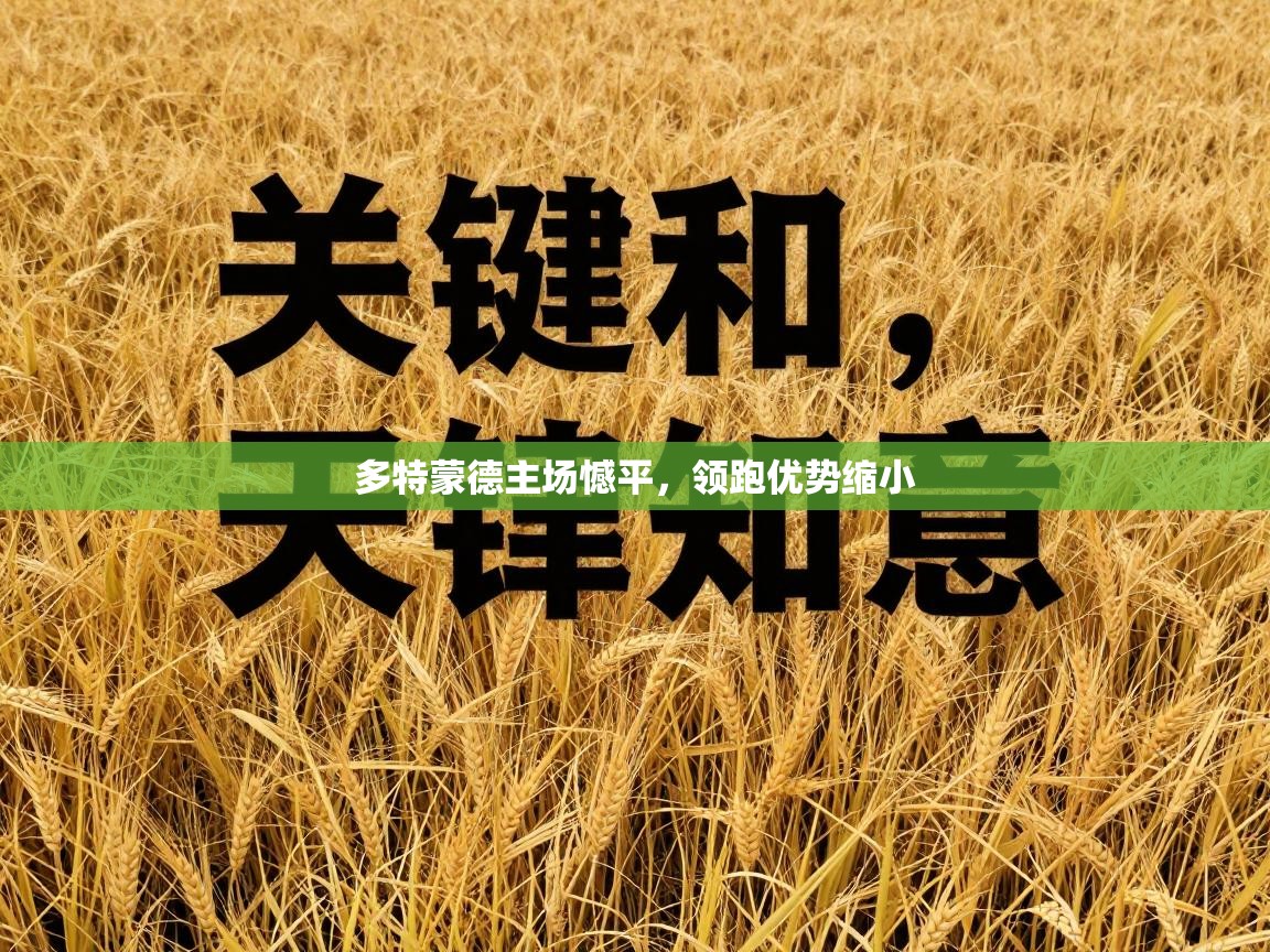 多特蒙德主场憾平，领跑优势缩小  第1张